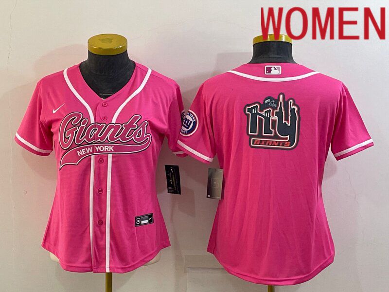 Women New York Giants Blank Pink 2022 Nike Co branded NFL Jerseys->pittsburgh steelers->NFL Jersey
